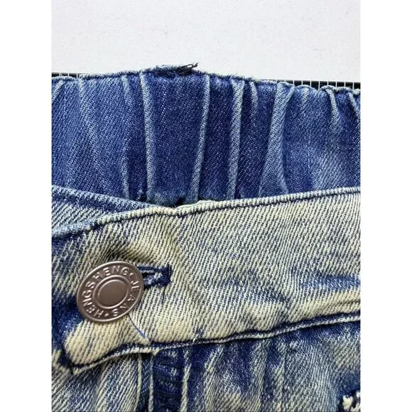 Hengsheng Jeans Women's Size 30 Light Wash Denim Patchwork Straight Leg Jeans - Picture 8 of 16